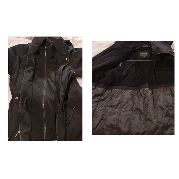 Nautica Womens Size Small Black Full Zip Hooded Warm Winter Coat - Picture 4 of 6